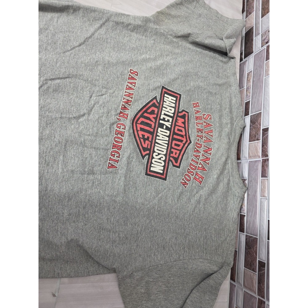 Vintage 2004 Savannah Georgia Harley Davidson T-Shirt XL Oily Distressed Cool... - Picture 14 of 16